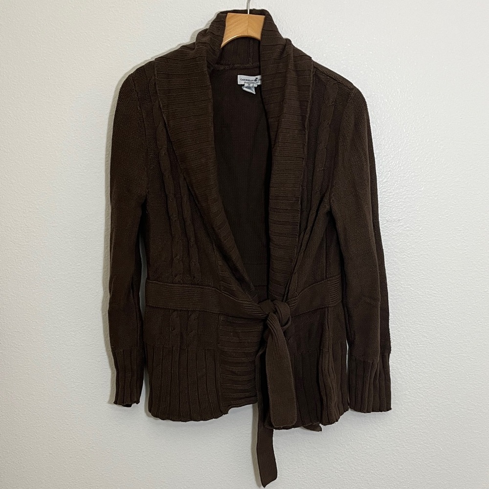 Caribbean Joe Brown Knit Cardigan